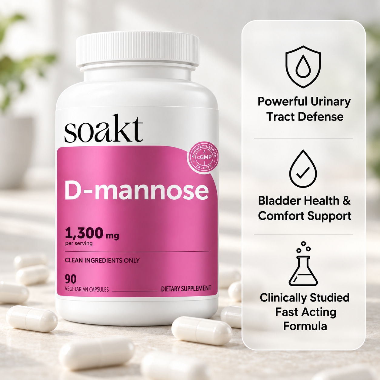 Soakt Pure D Mannose (1,300mg)